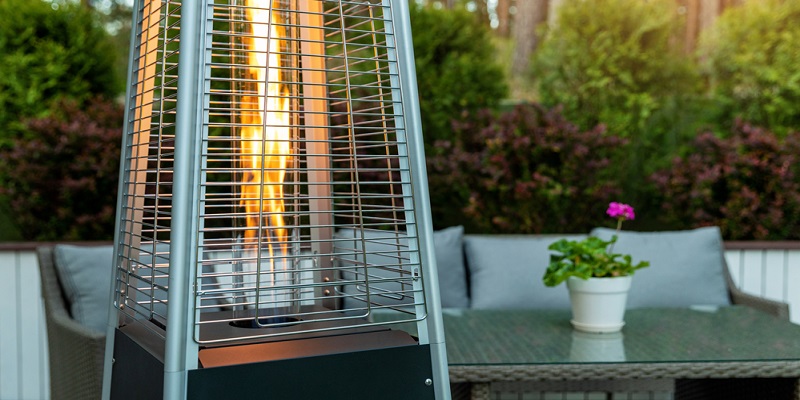 Chauffage au gaz pour terrasse en fonctionnement