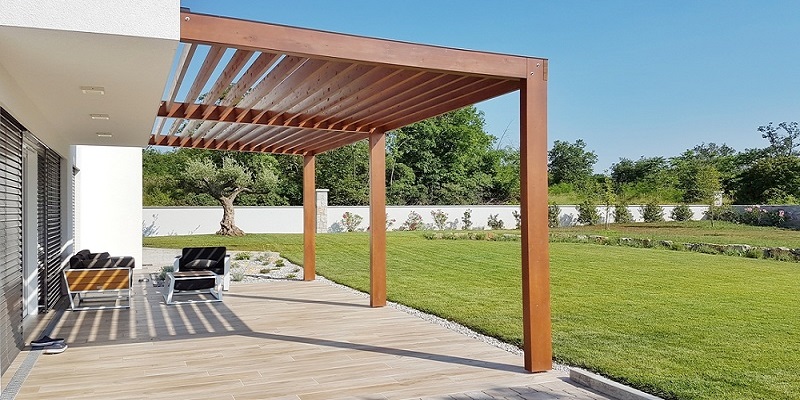Pergola bois adossée