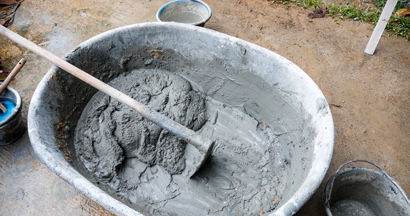 Auge avec béton en préparation
