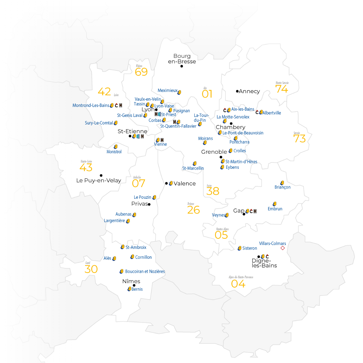 Carte des agences samse REP